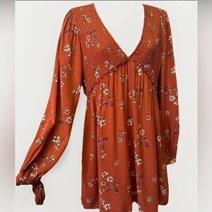Wild Fable Rust Floral Blouse
